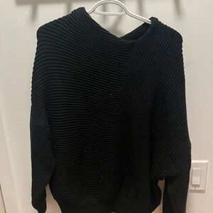 Zara Black Sweater with Ribbed Texture